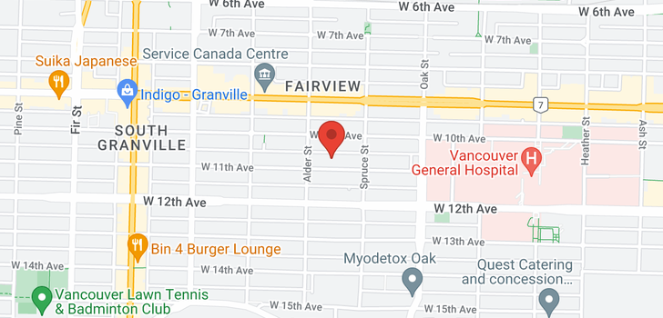 map of 205 1155 W 11TH AVENUE